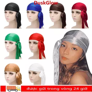 DUSKGLOW Silk Durag, Bandana co giãn thoáng khí, Quấn đầu nam nữ có thể điều chỉnh