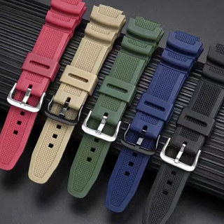 Dây đeo đồng hồ silicon 18 * 25.5mm cho Casio AQ-S810W AE-1200 AE-1300 SGW-300 AE-1000W Dây đeo đồng hồ cao su nam sinh viên Dây đeo cổ tay nữ
