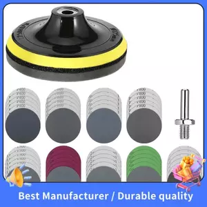 Giấy nhám khô ướt có miếng lót xốp, Bộ đĩa chà nhám 54 chiếc 5 Inch- 400 đến 5000 hạt để đánh bóng bằng gỗ, kim loại