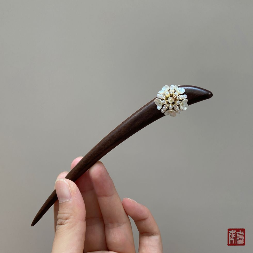 WHX-Hairpin 13cm {Hydrangea Gỗ} Kẹp Tóc Ngắn Thiết Kế Hai Mặt Thời Trang Phù Hợp Với Tất Cả Trận Đấu Kẹp Tóc Gỗ Đàn Hương Chính Hãng Tinh Tế