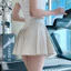 Váy Tennis Yoga Nữ Chạy Bộ Váy Thể Thao Màu Trơn Golf Xếp Ly Váy Thể Dục Culottes