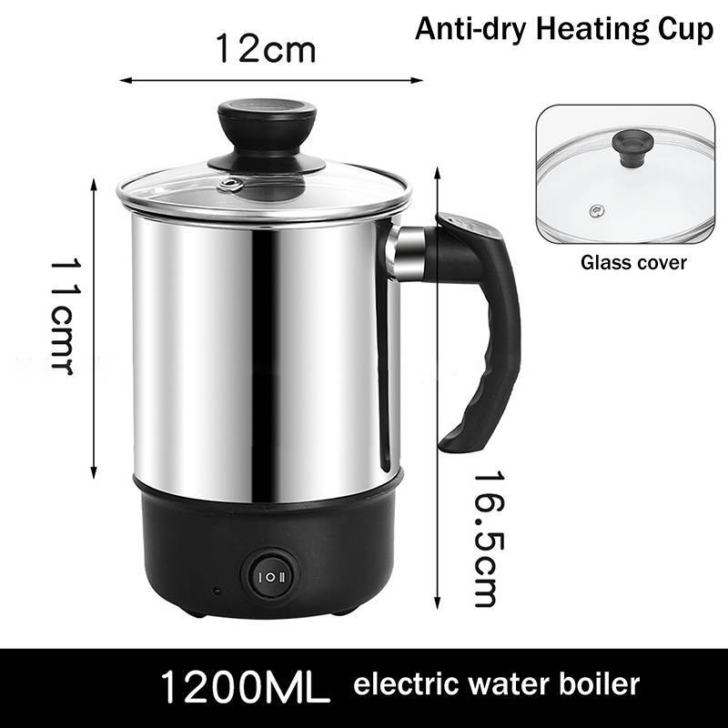 Newsmallbrains 11CM 12CM 14CM Cốc sưởi ấm chống khô đa năng Máy nước nóng bằng thép không gỉ Nồi điện Ấm đun nước Ấm đun nước để nấu ăn và du lịch Sử dụng NSB