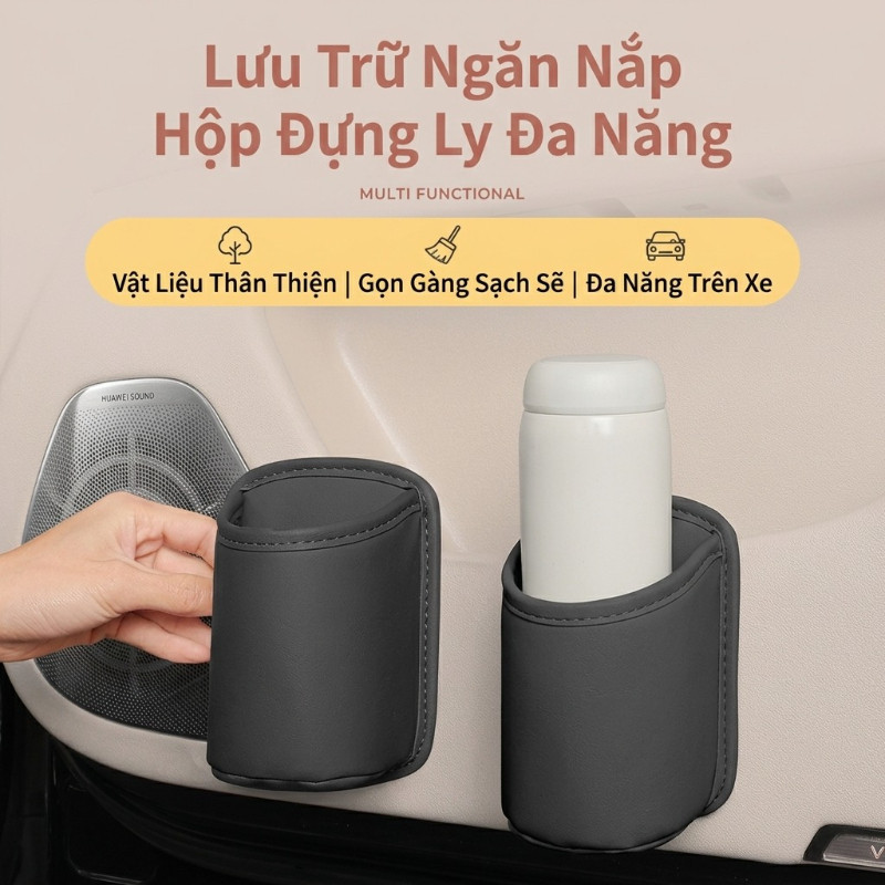 Giá Đỡ Cốc Nước Ô Tô Kẹp Cửa Ghế Sau – Hộp Đựng Đồ Đa Năng, Đựng Ly Chai Tiện Lợi, Dụng Cụ Tổ Chức Di Động