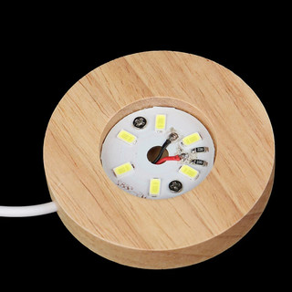 1 / 4 Gỗ Đế Đèn USB Cắm 6cm Đèn Ngủ LED Đầy Màu Sắc Nghệ Thuật Trang Trí Pha Lê Thủy Tinh Đèn LED Cho Đế Nhựa Dính