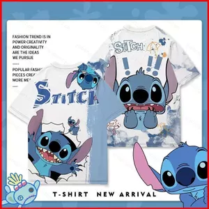 YB1 Stitch Cosplay Vải Hoạt Hình 3D Mùa Hè Áo Thun Cho Trẻ Em Người Lớn Anime Tay Ngắn Top BY1
