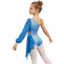Nyeemya Trẻ Em Bé Gái Kim Cương Giả Màu Sắc Chuyển Trang Phục Khiêu Vũ Lời Một Vai Dài Tay Phồng Crop Top Với Đính Bất Đối Xứng Váy Drap