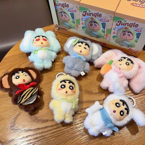 Bán chạy [Chính hãng] Phim hoạt hình Crayon Shin-Chan Jungle Series Móc khóa Chú voi dễ thương Bút chì Shin-Chan Túi quyến rũ Đồ trang trí Bút chì đan chéo dễ thương Quà tặng Shin-Chan