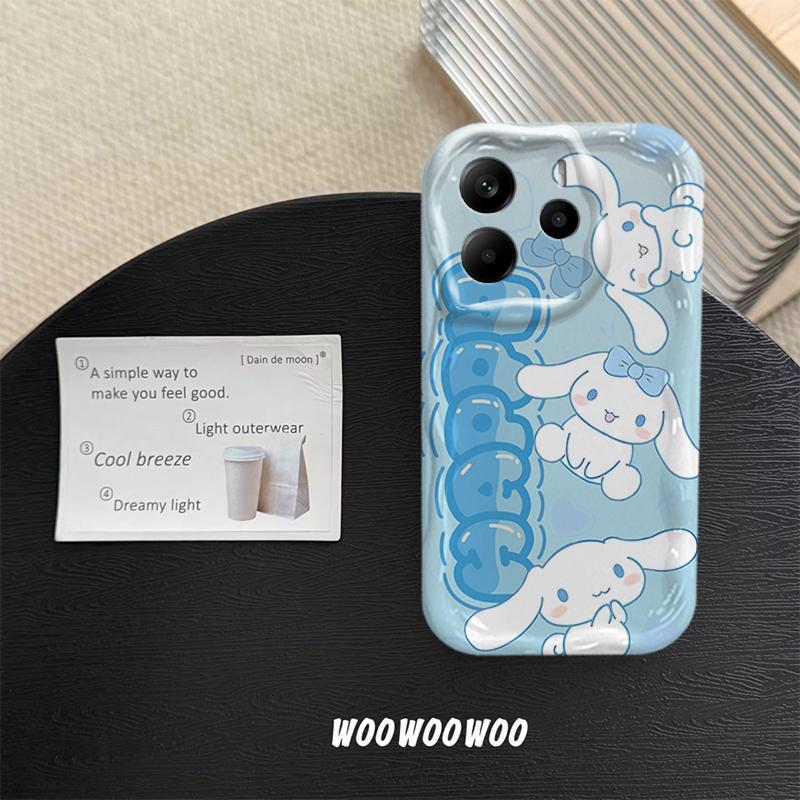 Vỏ Cho Redmi Note 14 4G 5G Phim Hoạt Hình Kem Sanrio Cặp Đôi Mềm TPU 3D Sóng Silicon Vỏ Điện Thoại