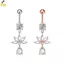 Nhẫn buộc bụng zircon pha lê thời trang, thép không gỉ, trang sức gợi cảm