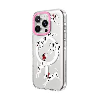 CASECASE X Dalmatian 's Day Out Case HỒNG CAMERA RING EDITION Tác động Vỏ hút từ tính trong suốt cho iPhone 17 / 16 / 15 / 14 / 13 Pro Max Air với bao bì cao cấp