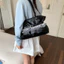 GC2 Túi đeo vai xếp ly màu trơn dành cho nữ thắt lưng hợp thời trang túi xách đa năng thông thường CG2