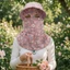 FUHUIOT Tea Picking Sun Hat, Mũ che mặt hoa thoáng khí, Mũ làm việc có thể gập lại Bảo hiểm toàn diện Mũ vành rộng nhẹ mùa hè