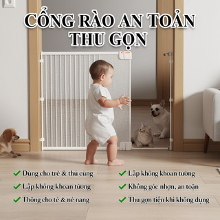 Cổng an toàn cho bé có thể thu vào Rào chắn cửa cầu thang Lưới PVC có thể điều chỉnh cho thú cưng Bảo vệ trong nhà