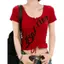 <![Khuyến mãi đặc biệt] Áo thun nữ cổ chữ V họa tiết, thiết kế eo cao và dây rút - Phong cách Hàn Quốc, phù hợp mùa hè