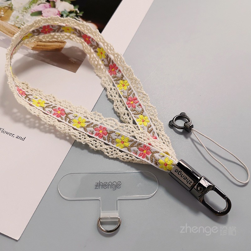 Điện Thoại Di Động Dây Đeo Cổ Tay Phong Cách Ngắn Xoay Phong Cách Rỗng Ren Webbing Dây Đeo Tay Siêu Đẹp Nữ Niche Tinh Tế Ngoài Trời