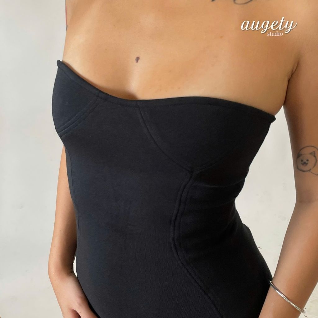 Đầm Cúp Ngực Dáng Ôm Chiết Eo Có Khoá Kéo Vải Cotton Cao Cấp Augety Studio, RIRI BODYCON DRESS