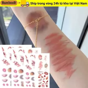 BAMBOOB 1 / 4 Miếng dán hình xăm sẹo cánh tay Cosplay, vết thương không thấm nước thực tế Bruising Hình xăm tạm thời, Hình xăm giả lâu dài