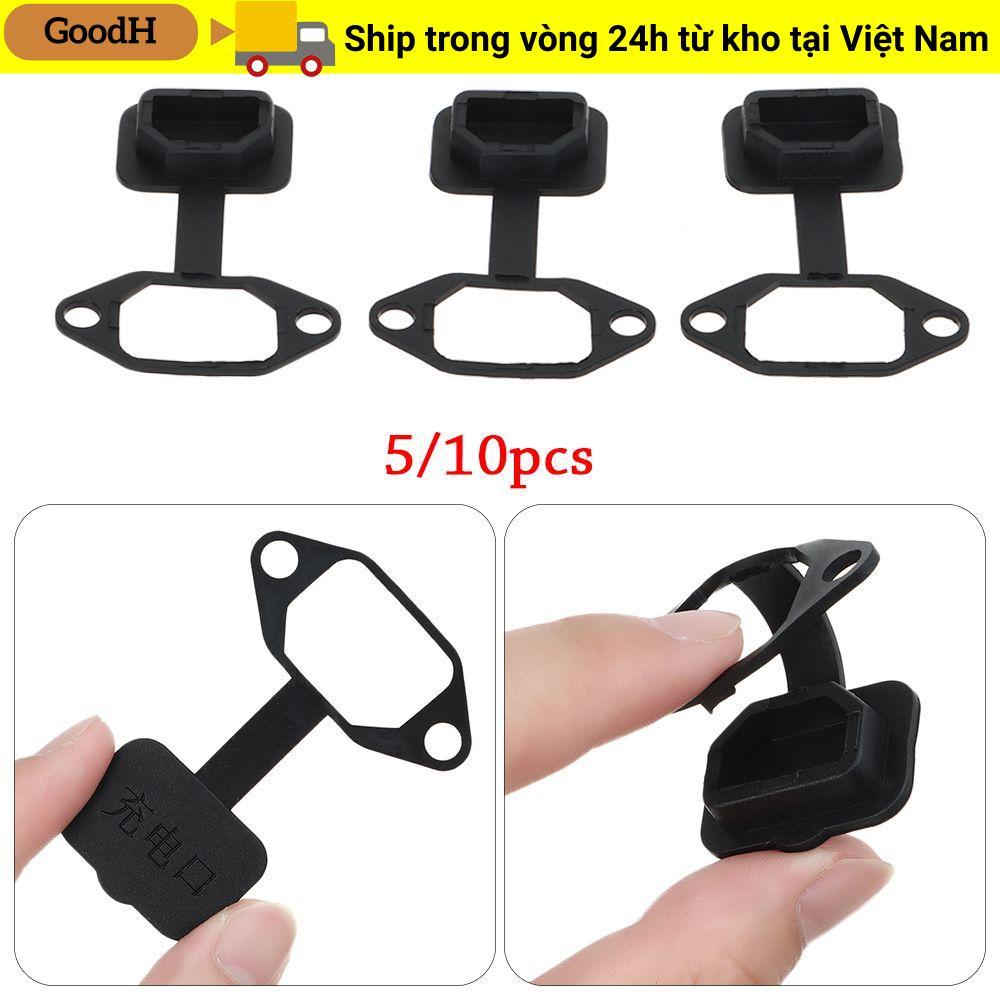 GOODH 5 / 10 Chiếc Xe Cổng Sạc Đen Bụi Cắm Xe Điện Xe Tay Ga Vỏ Cao Su