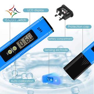 [luxiang.vn] Máy kiểm tra Ph cầm tay cho nước, Bút PH phạm vi kiểm tra 0-14 PH, Bộ dụng cụ kiểm tra nước để uống nước