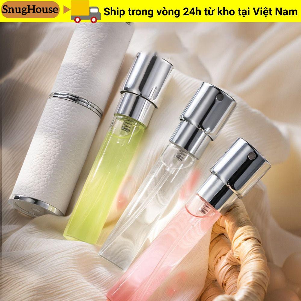 SNUGHOUSE 8 ml Hộp Đựng Chất Lỏng, Máy Phun Nước Hoa Da Cao Cấp Có Thể Đổ Lại, Mini Rotary Press Type Liner Glass Chai Xịt Rỗng Quà Tặng