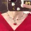 PNPIA- Y2K Đỏ Anh Đào Trái Tim Đính Hạt Choker Nelace Nữ Boho Hạt Anh Đào Mặt Dây Chuyền Nelace Vintage Không Đều Nelace Trang Sức