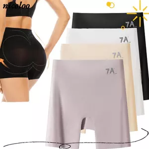 Quần lót lụa băng NICOLOO, Quần lót giảm béo chống ma sát hông kiểm soát bụng, Quần lót Boxer cạp cao liền mạch phù hợp cho nữ