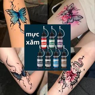 Mực xăm tạm thời DlY Tattoo 7 màu và hơn 500 mẫu thiết kế hình xăm có thể tái sử dụng, hoa văn