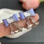 Bạc Kim Dầu Nhỏ Giọt Nơ Mèo Con Sao Thổ Bông Tai Sáng Tạo Thời Trang Ngọt Ngào Bông Tai Cao Cấp