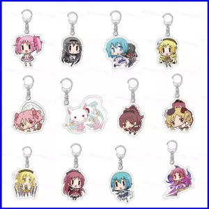 SQ3 Puella Magi Madoka Magica Acrylic Móc Khóa Túi Ba Lô Mặt Dây Chuyền Anime Hoạt Hình Chìa Khóa Chian Móc Khóa Quà Tặng Cho Trẻ Em QS3
