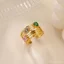 Vàng 18K Full Kim Cương Trái Tim Tình Yêu Nhiều Lớp Nhiều Màu Sắc Zircon Mở Nhẫn Ánh Sáng Cao Cấp Sang Trọng Cảm Giác Cao Cấp Không Phai Màu Trang Sức