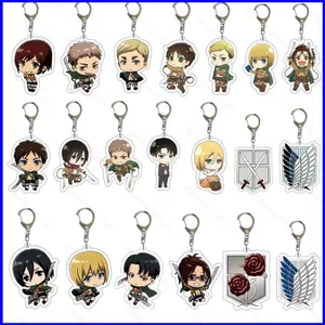 SQ3 Tấn Công Titan Móc Khóa Túi Acrylic Gấu Trúc Móc Khóa Móc Khóa Anime Ngoại Vi 6cm Mikasa Ackerman QS3