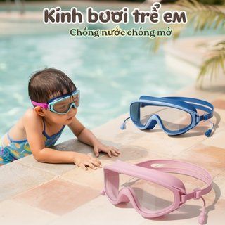 Bộ Mũ Bơi Trẻ Em Chống Sương Mù Nhìn Rộng Silicon Chống Thấm Nước Bể Bơi Đi Biển
