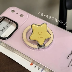 Dễ Thương INS Từ Điện Thoại Cầm Chân Đế Có Gương Sáng Tạo 3D Hoạt Hình Ngôi Sao Vàng Gấp Giá Đỡ Ngôi Sao Để Bàn Giá Đỡ Cho Iphone