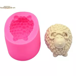 TRTR 3D Cừu Dễ Thương Khuôn Nến Silicon Hình Thức DIY Handmade Động Vật Nến Làm Xà Phòng Đất Sét Thạch Cao Nhựa Khuôn Bánh Trang Trí Dụng Cụ VN