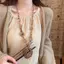 AqToCna Dân Tộc Sle Tròn Nhựa Da Báo Dài Áo Len Dây Xích Nelace Retro Pha Lê Mặt Dây Chuyền Nữ Trang Sức Ne Phụ Kiện AqToCna