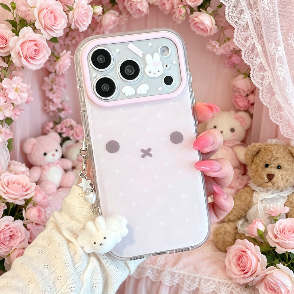 Ốp Điện Thoại Thỏ Miffy Chấm Bi Cho IPhone 17 Pro Max 17 16 15 14 Vỏ Bảo Vệ Chống Sốc KKYH