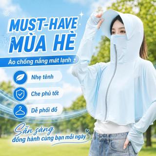 Quần áo, mũ, khẩu trang chống nắng tích hợp, thoáng mát và chống tia UV, rất thích hợp cho các hoạt động ngoài trời!