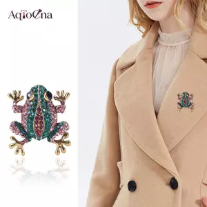 AqToCna Thời Trang Retro Kim Cương Giả Ếch Thổ Cẩm Cho Nữ Quần Áo Áo Áo Trang Sức Phụ Kiện Quà Tặng AqToCna
