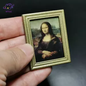 HFTOY Giảm Giá 1: 12 Nhà Búp Bê Mini Thế Giới Nổi Tiếng Tranh Sơn Dầu Tranh Tường Hình Ảnh Nhà Búp Bê Phụ Kiện Trang Trí ~