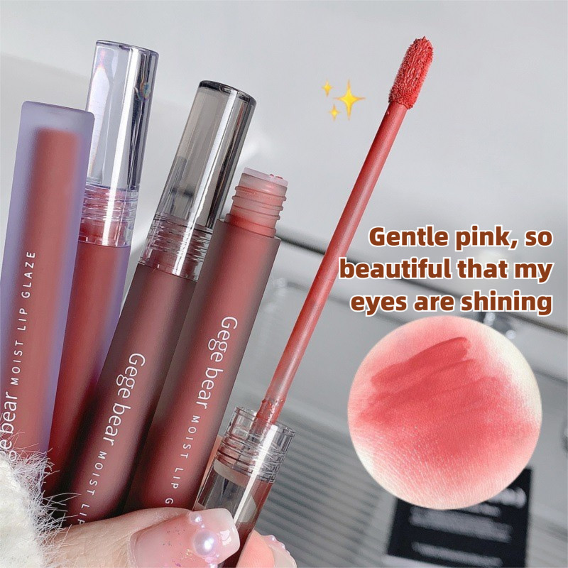 Son GEGE BEAR - 【Kết cấu trong mướt】, chất nhung lì mịn, lên màu chuẩn không dễ phai, phong cách nữ sinh