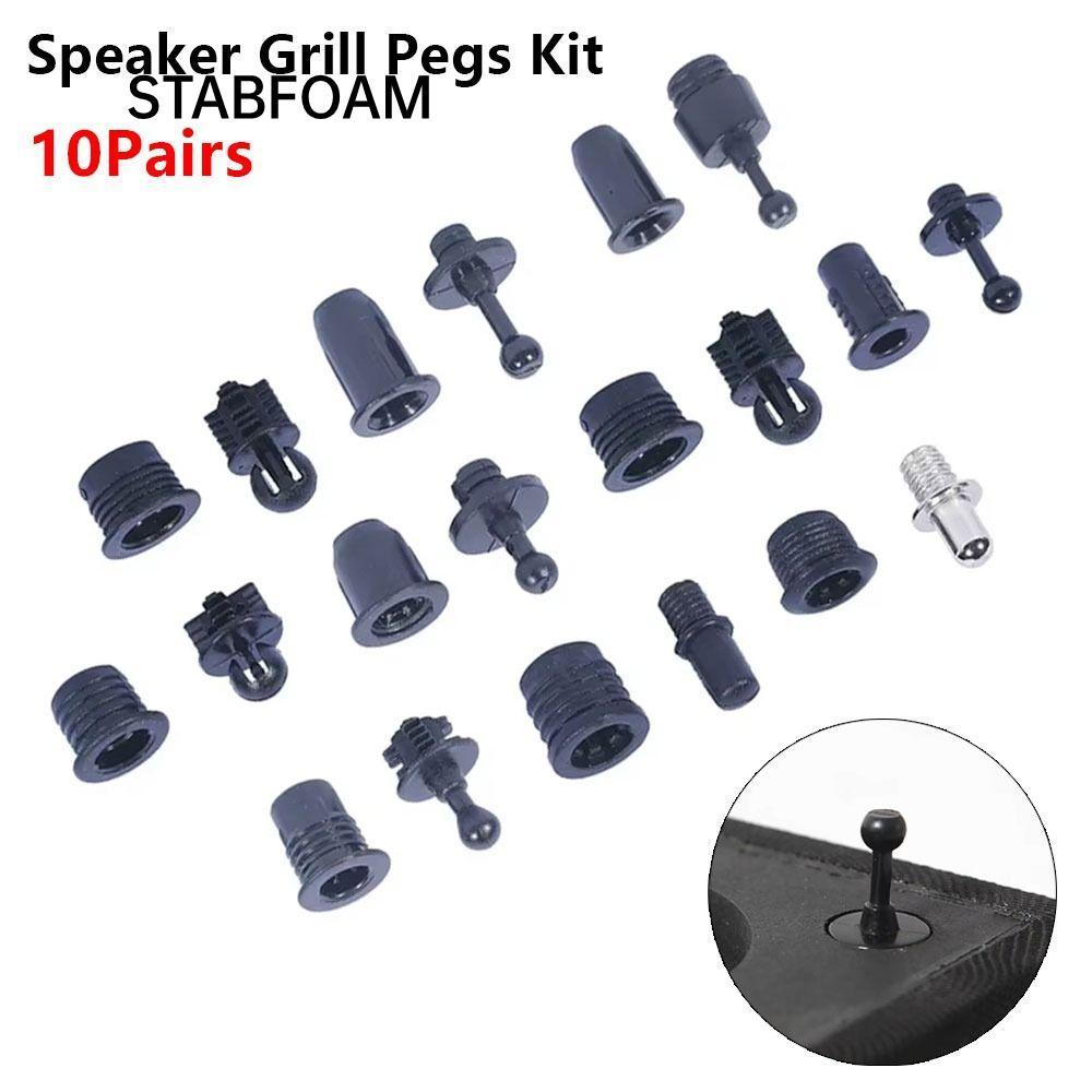 STABFOAM 10 Cặp Loa Nướng Chốt Bộ, Khóa Loa Âm Thanh Bằng Nhựa DIY, Vít Kẹp Bóng Ổ Cắm Loại Pin Nút Chụp Bộ Phần / Bộ Cho Loa