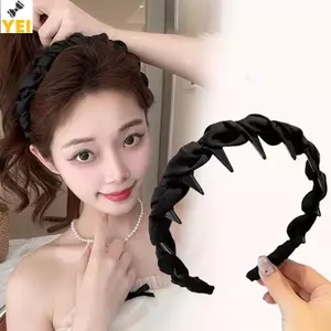 < YEI > Băng Đô Quấn Tóc Thời Trang Thanh Lịch Cho Nữ Mũ Đeo Hàng Ngày Kẹp Tóc Màu Trơn Răng Chống Trơn Trượt Rửa Mặt Phụ Kiện Tóc Mới