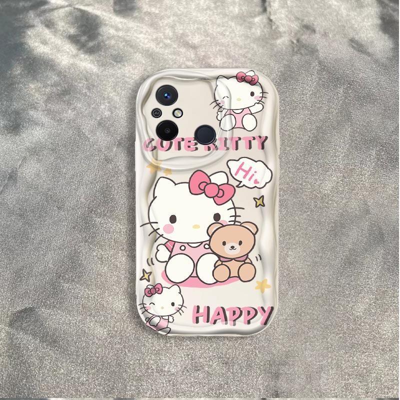 Thích hợp cho Redmi 12C POCO C55 Phụ kiện 3D TPU mềm Kitty Rilakkuma Vỏ điện thoại chống sốc