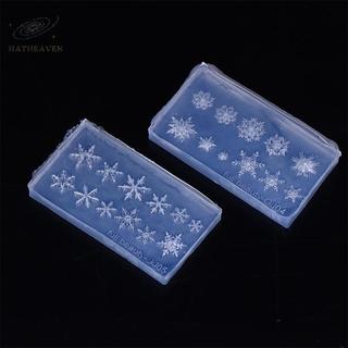 [hatheaven] 1 Cái Mùa Đông Bông Tuyết Móng Tay Nghệ Thuật Khuôn Silicon 3D Dập Nổi Khắc Mềm Tấm Dập Giáng Sinh Có Thể Tái Sử Dụng DIY Gel Stencils Tool Đẹp