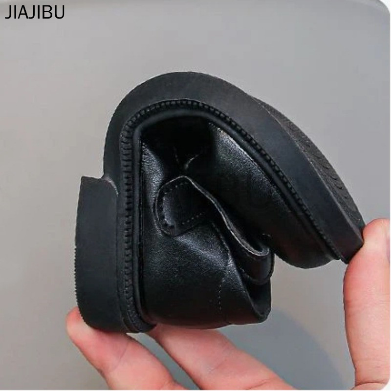 Giày Trẻ Em Thời Trang Chất Lượng Cao Giày Học Sinh Nữ Kiểu Nhật Cổ Điển, Gót Chunky Màu Đen, Phong Cách Thường Ngày. Giày Da Màu Trơn Mờ Kiểu Công Chúa Pháp Dễ Thương Korean Glossy Platform Mary Jane Shoes Giày Bệt Mũi Tròn Chống Trơn Trượt Kiểu Anh