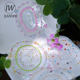 JIANWU Dòng Tròn Và Tròn Vintage Ngôi Sao Biên Giới Phong Cảnh Chất Liệu Cắt Dán PET Sáng Tạo DIY Tạp Chí Văn Phòng Phẩm