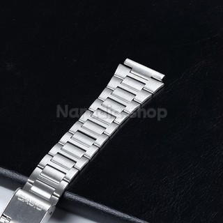 18mm cho Casio F91W F105 F108 A158W A168 AE1200 AE1300 Dây đeo đồng hồ bằng thép không gỉ 304 siêu mỏng Dây đeo đồng hồ vuông nhỏ 3 hạt
