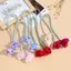 SAIA 10 Chiếc Đôi Đầu Hoa Hồng Hoa, Móc Trang Trí DIY Thủ Công Miếng Dán Hoa, Ngọt Ngào Handmade Nhân Tạo Hoa Hồng Nơ Hoa Tóc Trang Trí