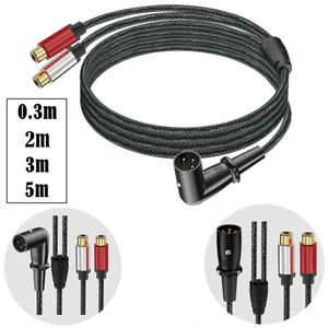 Cáp âm thanh tháo chữ Y siêu mềm XLR Male sang Dual RCA Female, 0,3 / 2 / 3 / 5 mét, dành cho loa, micrô, Bộ khuếch đại, Dây chuyển đổi âm thanh XLR 3 chân sang 2 * RCA