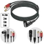Cáp âm thanh tháo chữ Y siêu mềm XLR Male sang Dual RCA Female, 0,3 / 2 / 3 / 5 mét, dành cho loa, micrô, Bộ khuếch đại, Dây chuyển đổi âm thanh XLR 3 chân sang 2 * RCA